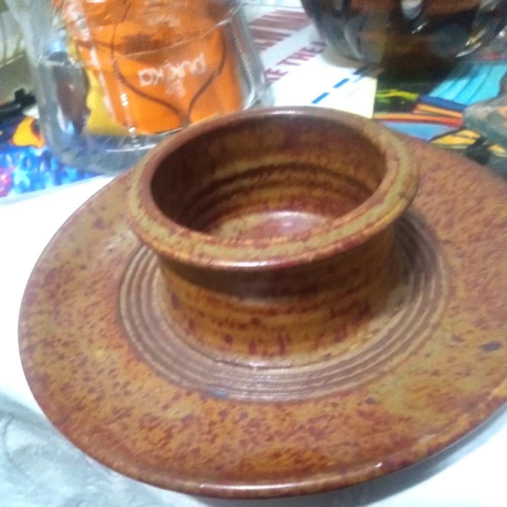 COPY  8 Inch- Vintage Candle Holder Pottery . Signed Studio